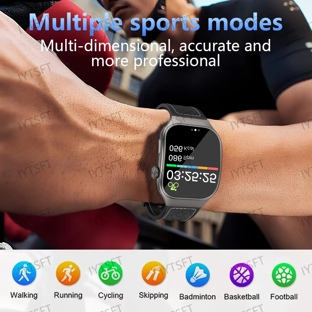 LAXASFIT - Montre Intelligente LAXASFIT 2.01" Écran Incurvé - Bluetooth 5.3 - Appels HD - Modes Sport - Android iOS