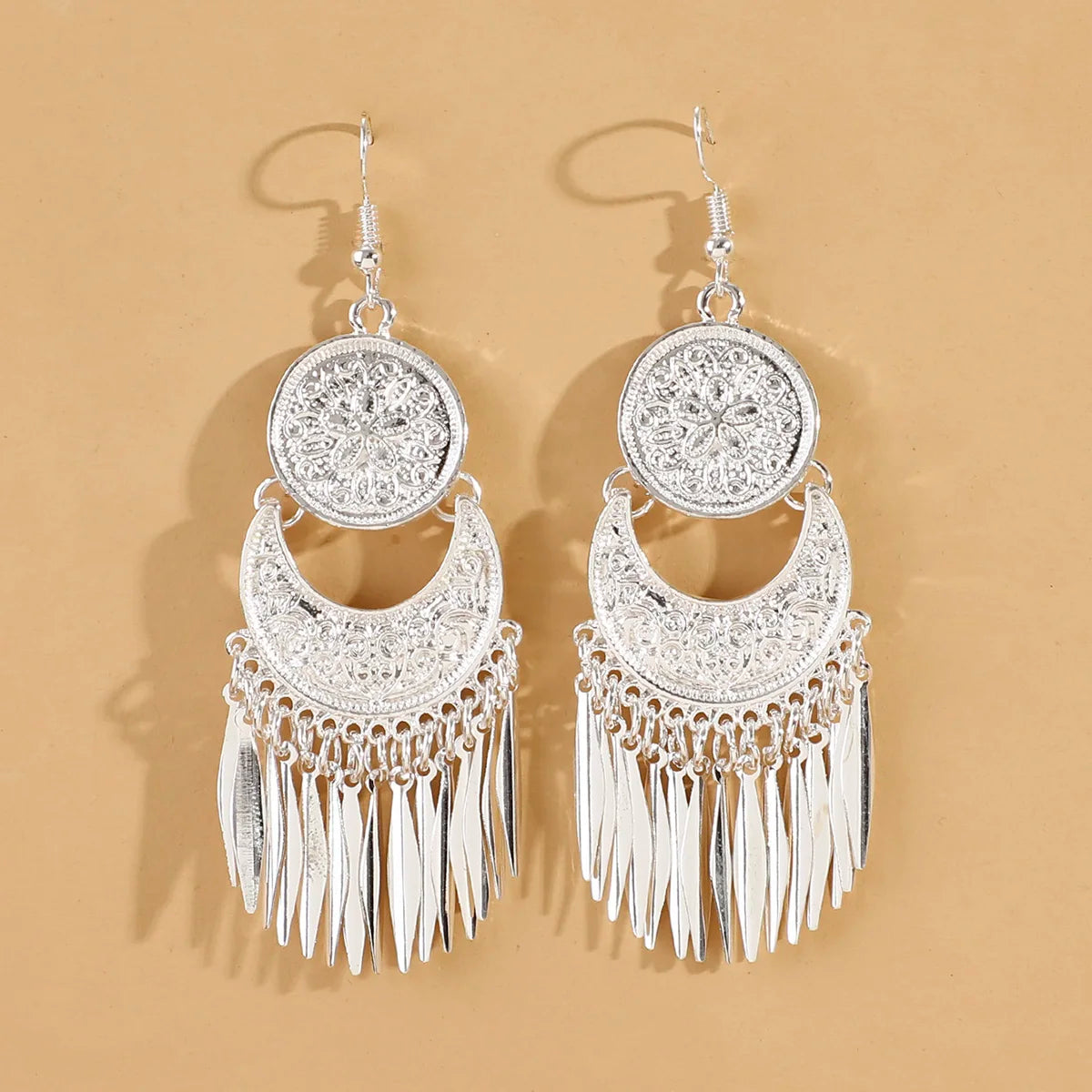 Boucles d'Oreilles Femmes Pendantes Ethniques Vintage Pompons - Bijou Femme Bohème