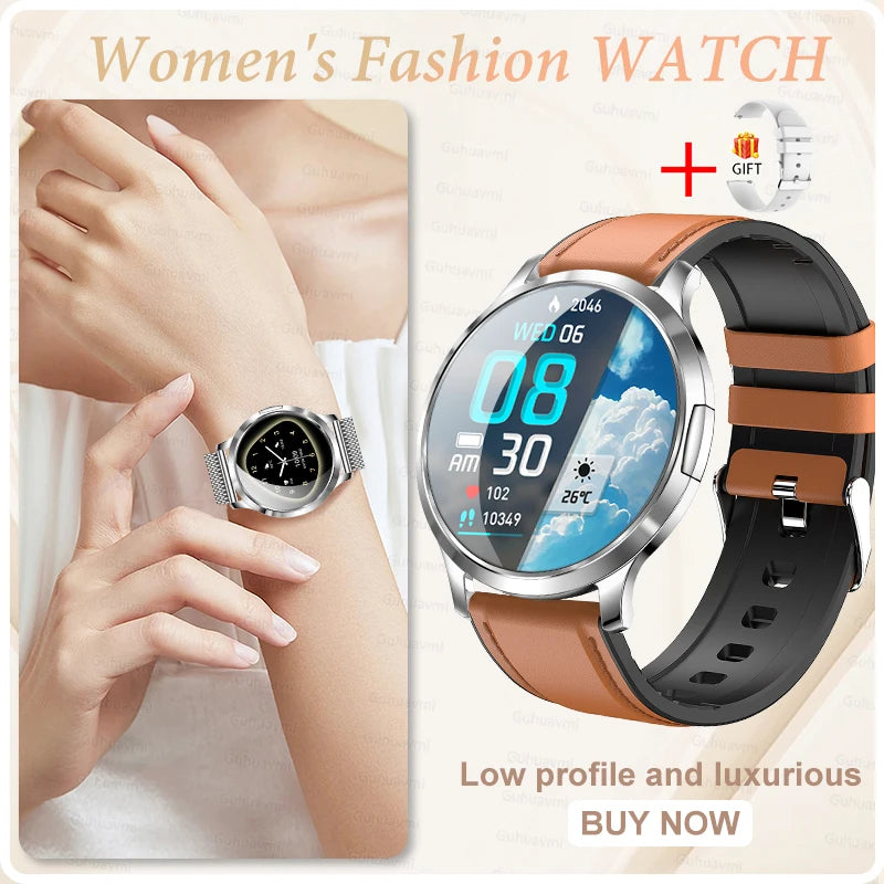 Montre Connectée Femme GUHUAVMI 2026 – Écran AMOLED 1.32", Appels Bluetooth, Suivi Santé & 100+ Sports