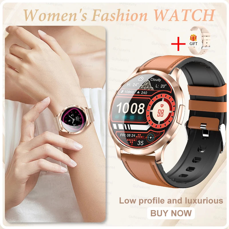 Montre Connectée Femme GUHUAVMI 2026 – Écran AMOLED 1.32", Appels Bluetooth, Suivi Santé & 100+ Sports