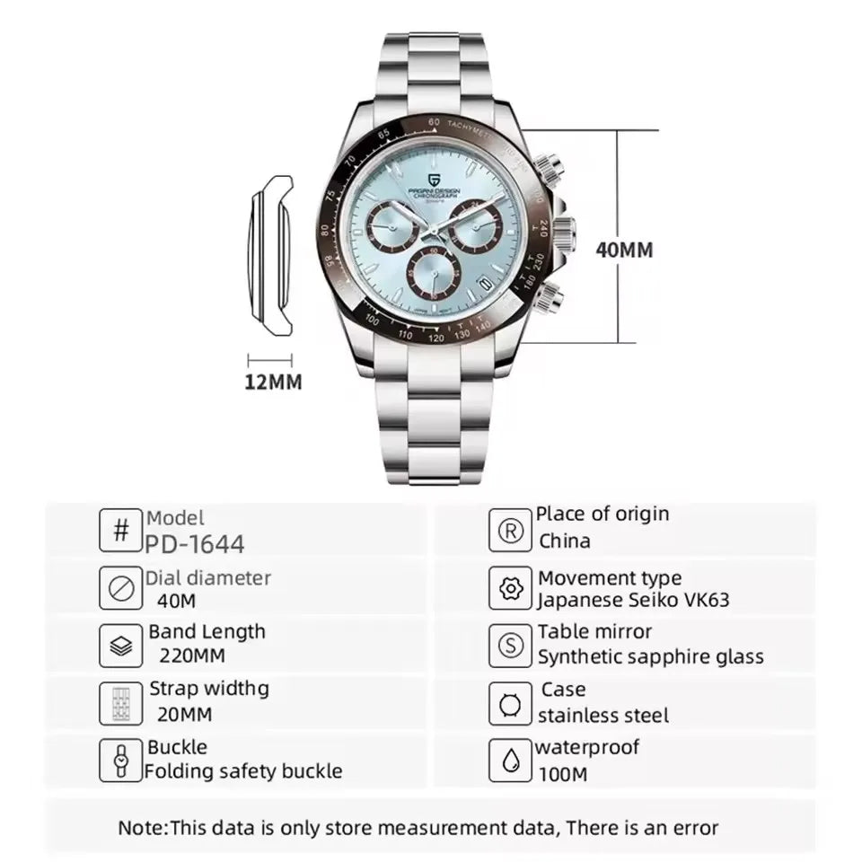 Montre Homme PAGANI DESIGN 2026 Chronographe Sport - Quartz Verre Saphir 100M