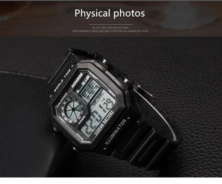 MINGGE - Montre Homme Digitale Militaire Sport Chronographe