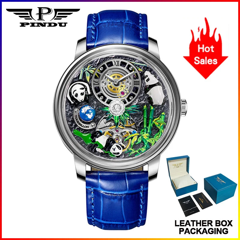 PINDU - Montre Homme Mécanique Automatique Série Panda 2025 - Mouvement M2791B - Verre Saphir