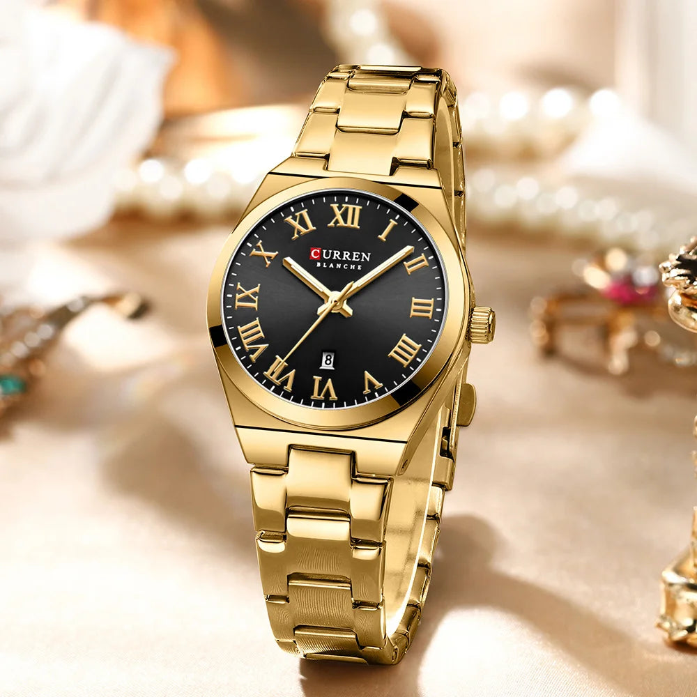 Montre Femme CURREN Mode - Acier Inoxydable Or Étanche Quartz Romantique