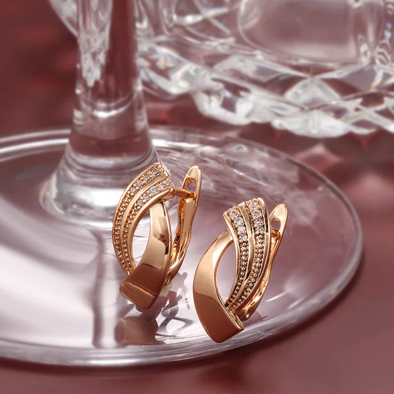 Boucles d'Oreilles Femmes Or 14K Motif Tressé - Bijou Femme Luxe