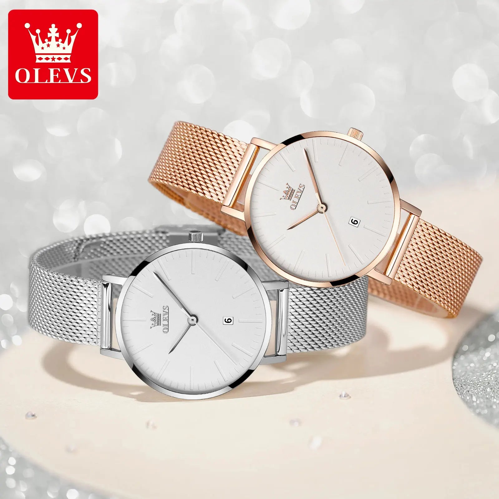 OLEVS - Montre Femme, Or Rose, Mode de Luxe, Originale