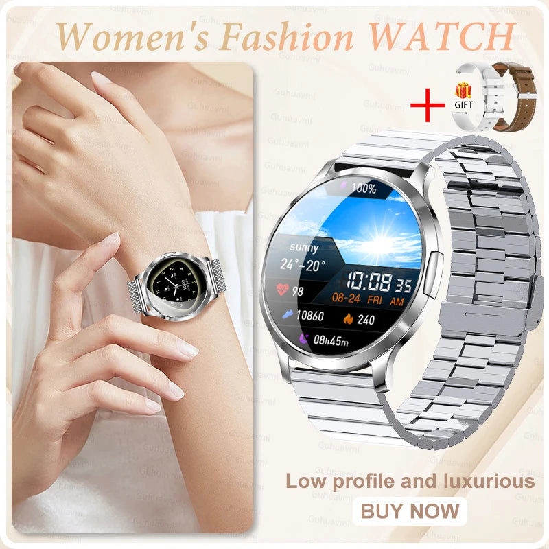Montre Connectée Femme GUHUAVMI 2026 – Écran AMOLED 1.32", Appels Bluetooth, Suivi Santé & 100+ Sports