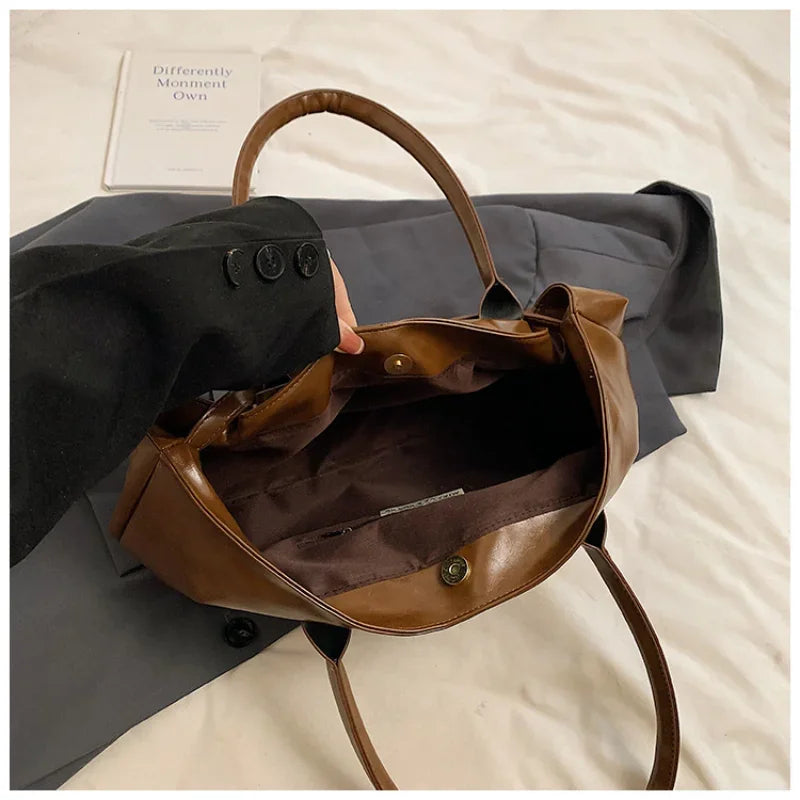 Sac à Main Femme Vintage Grande Capacité 2025 - Cabas Travail Underarm ABQP