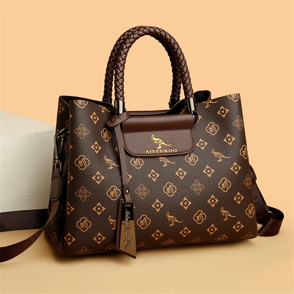 Sac à Main Femme Élégant Motif Imprimé - Poignée Unique Bandoulière Ajustable