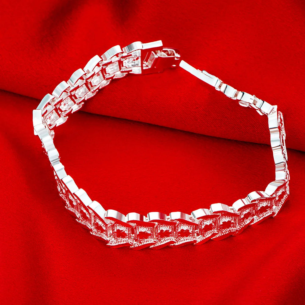 Bracelet Argent Sterling 925 Homme Chaîne Noble Classique - Mariage Fête