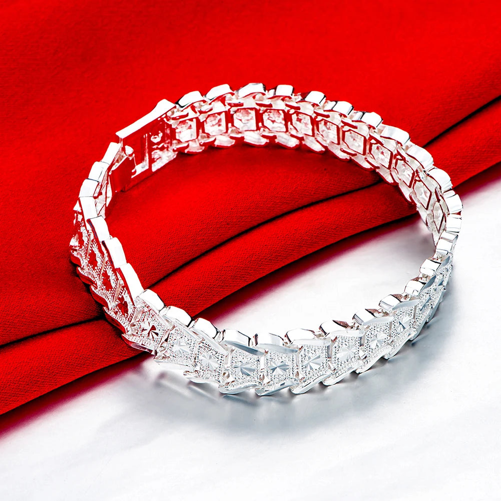 Bracelet Argent Sterling 925 Homme Chaîne Noble Classique - Mariage Fête