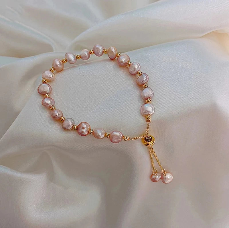 Bracelet Élégant Perles Baroques Ajustable Femme - Luxe Sweet Party