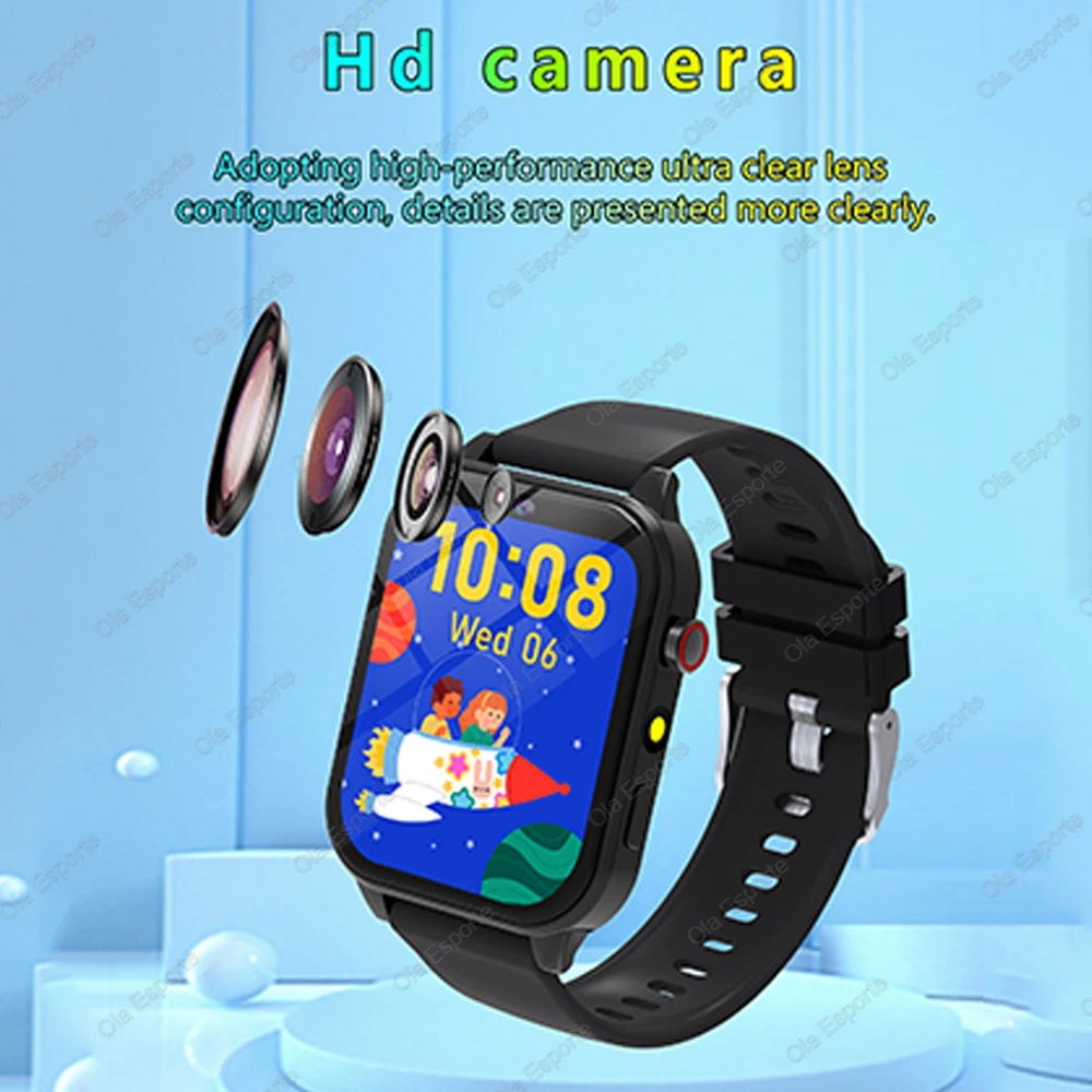 MOONBIFFY - Montre Enfant Intelligente 2025 1.83" - 18 Jeux - Caméra - Moniteur Sommeil - Alarme - Cadeau