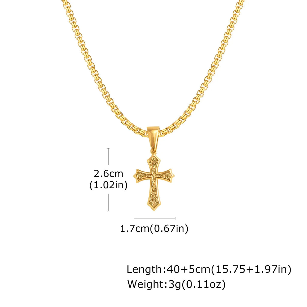 Collier Pendentif Croix Homme - Chaîne Or Argent Noir Style Vintage Punk