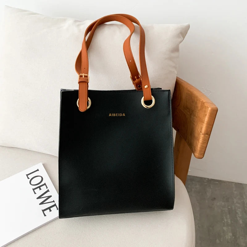 Sac à Main Femme Grande Capacité Cuir PU - Cabas Élégant Designer Poignée