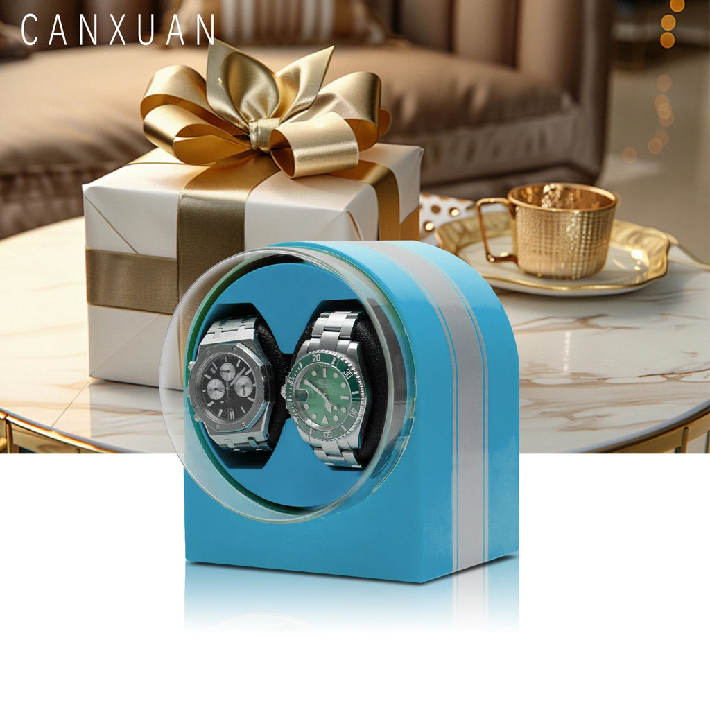 Remontoir à Montres Automatique CANXUAN Simple/Double - Cuir PU - USB - Coussin Doux - Homme Femme - Cadeau