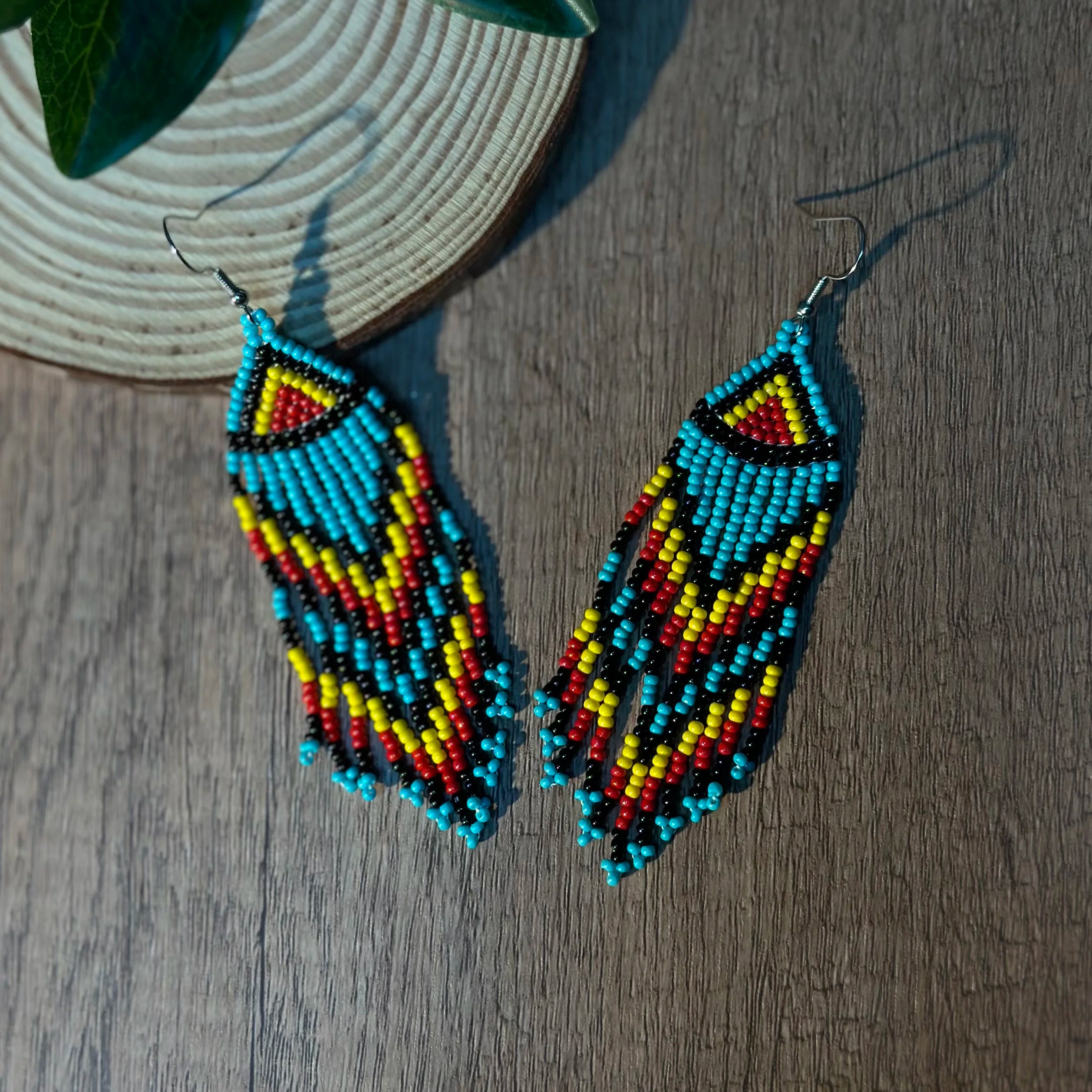 Boucles d'Oreilles Femmes Pendantes Bohème Perles Verre Colorées - Bijou Femme Ethnique