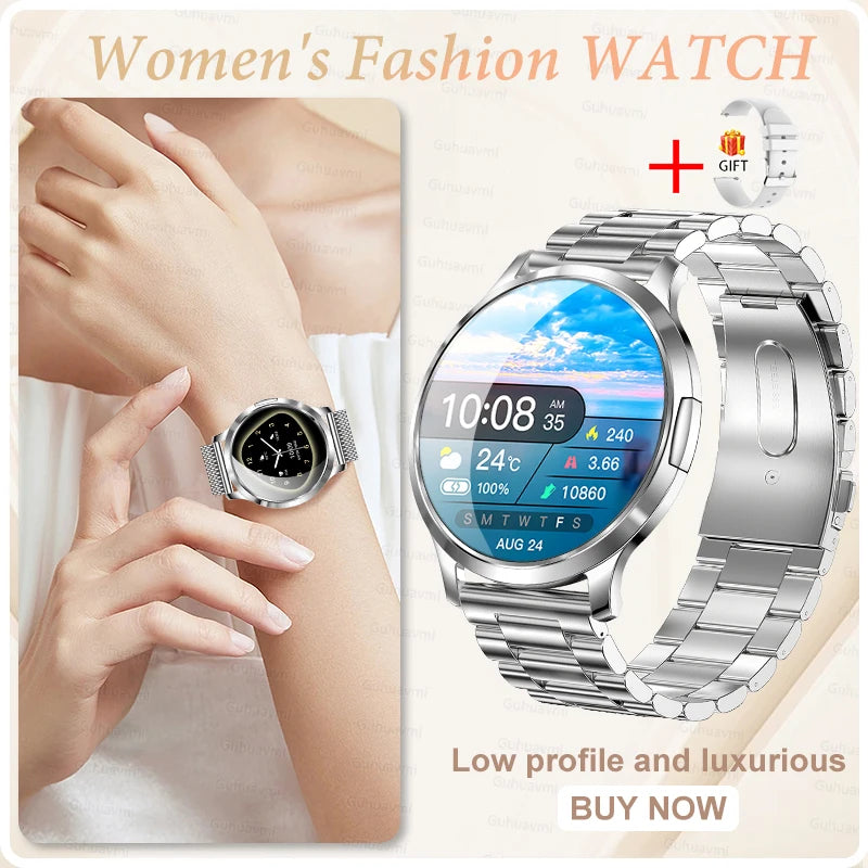 Montre Connectée Femme GUHUAVMI 2026 – Écran AMOLED 1.32", Appels Bluetooth, Suivi Santé & 100+ Sports