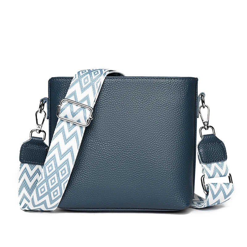 Sac à Main Femme Bandoulière Cuir Véritable 100% - Petit Sac Messenger Large Sangle