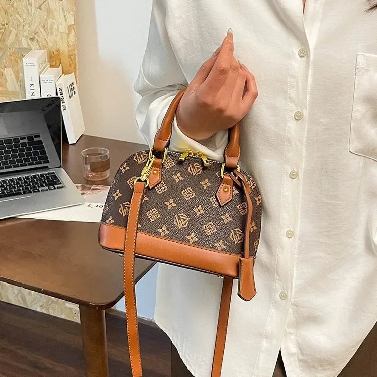 Sac à Main Femme Luxe Vintage Monogramme Coquille - Bandoulière Crossbody Femme