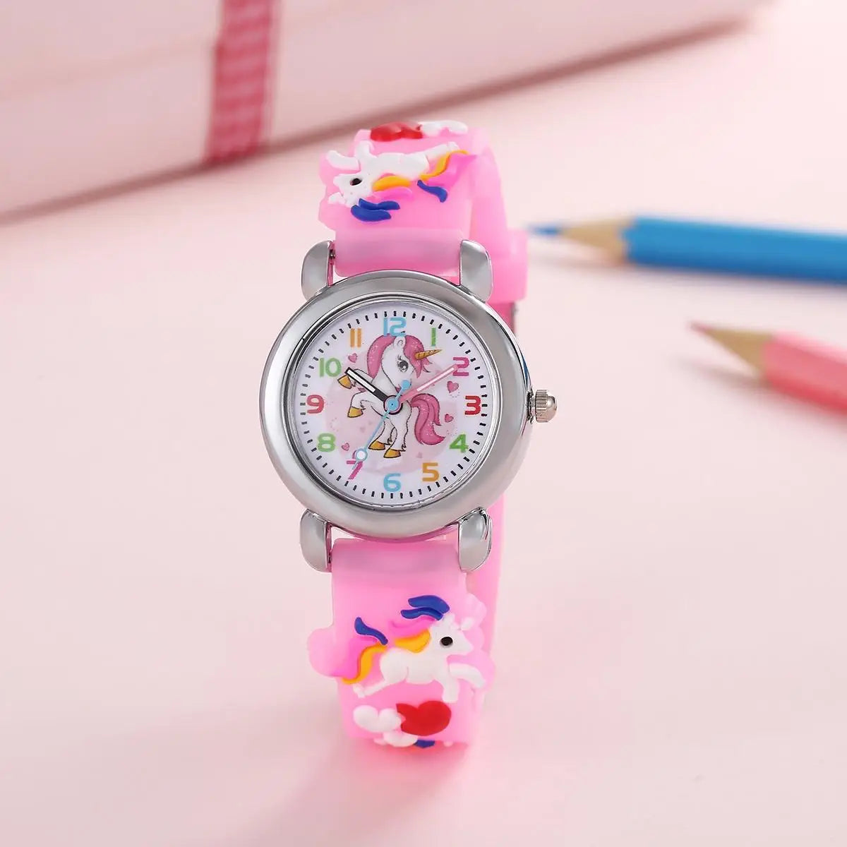 MOONBIFFY - Montre Enfant Licorne - Nouvelle Mode Colorée à Quartz