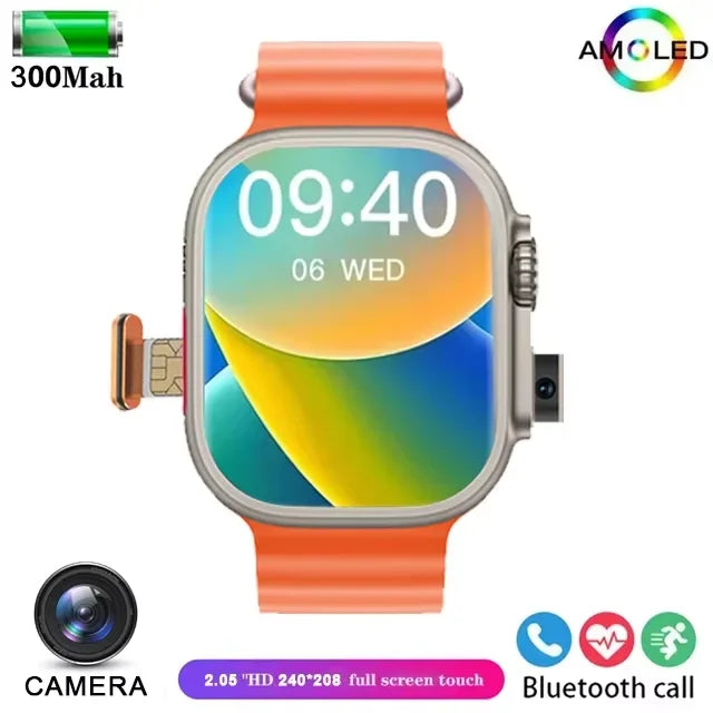 Montre Homme Connectée T83 Pro 2026 – 4G Android 10.0, Écran AMOLED 1.96", Caméra 200W, GPS & 100+ Sports