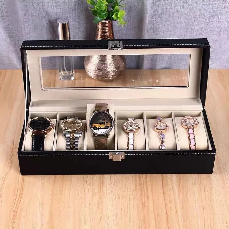DELESYS - Boîte à montres en Cuir PU avec Dessus en Verre - 2 à 20 Emplacements