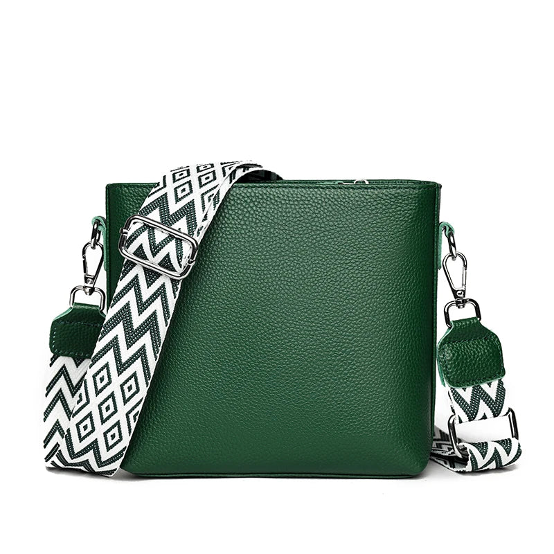 Sac à Main Femme Bandoulière Cuir Véritable 100% - Petit Sac Messenger Large Sangle