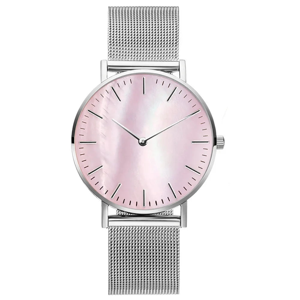 TINUORA  - Montre Femme Luxe Maille Métallique - Bracelet Milanais - Rose Gold Argent