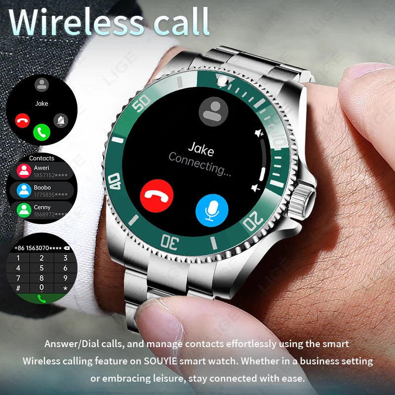NOUVEAUTÉ 2026 !!! – Montre Homme Connectée LIGE 2026 – Appels Bluetooth, IP68, Écran HD 1.27", Suivi Santé & 100+ Sports