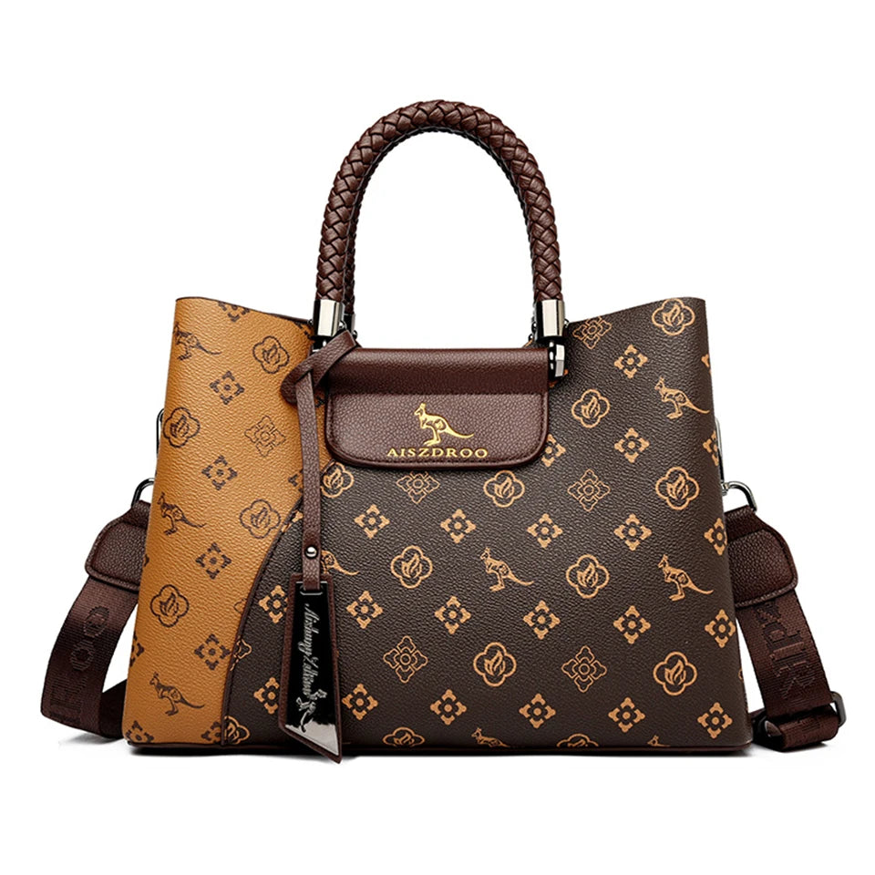 Sac à Main Femme Élégant Motif Imprimé - Poignée Unique Bandoulière Ajustable