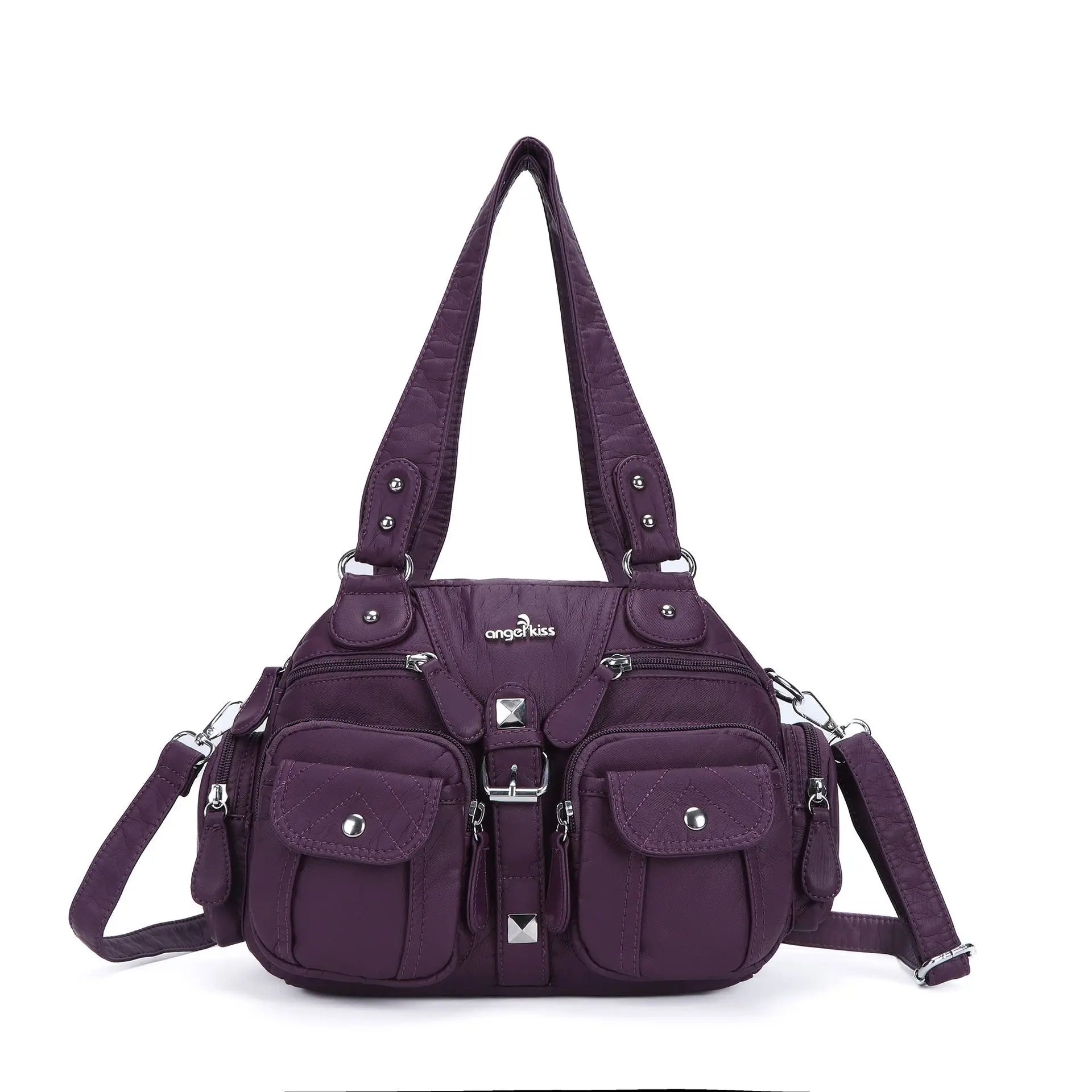 Sac à Main Femme Multi-Poches Lycra - Sac Bandoulière Dumpling 20×28cm