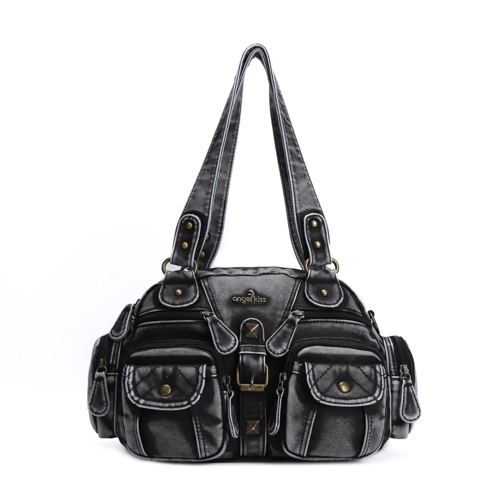 Sac à Main Femme Multi-Poches Lycra - Sac Bandoulière Dumpling 20×28cm