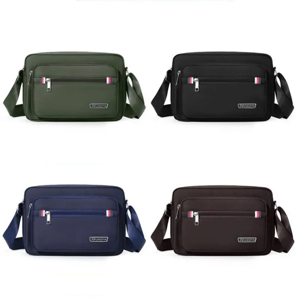 Sacoche Homme Bandoulière Nylon 4 Fermetures Éclair - Sacoche Voyage Casual