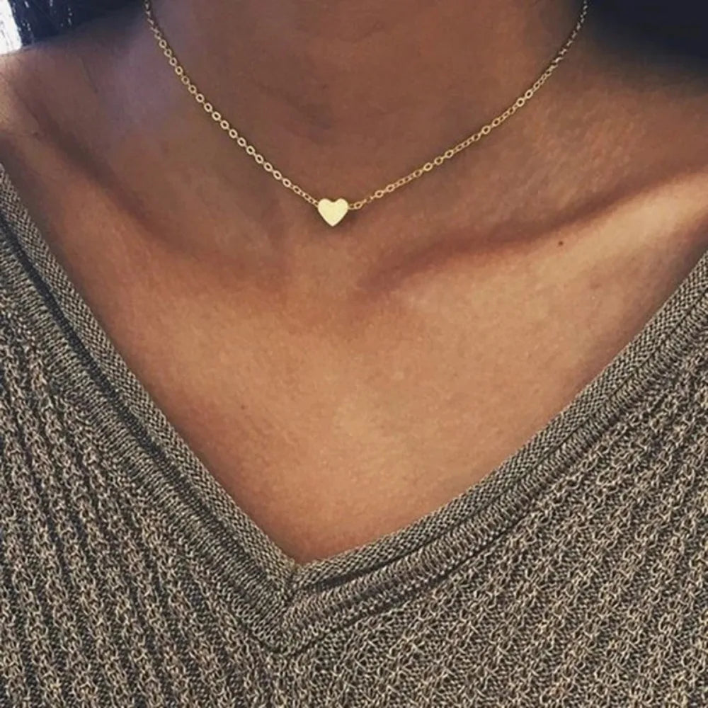 Collier Choker Chaîne Étoile Cœur - Bijou Femme Tendance