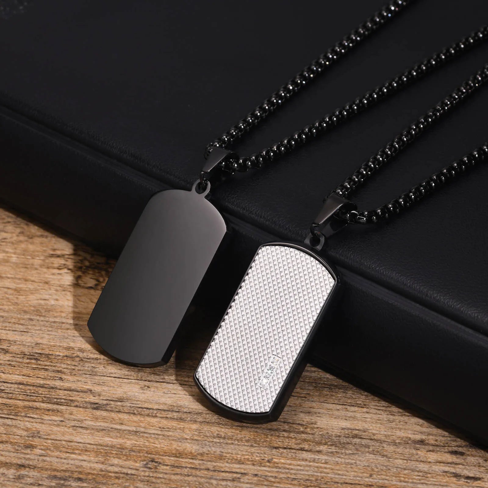 Collier Pendentif Plaque Militaire Homme - Acier Inoxydable Étanche Dog Tag