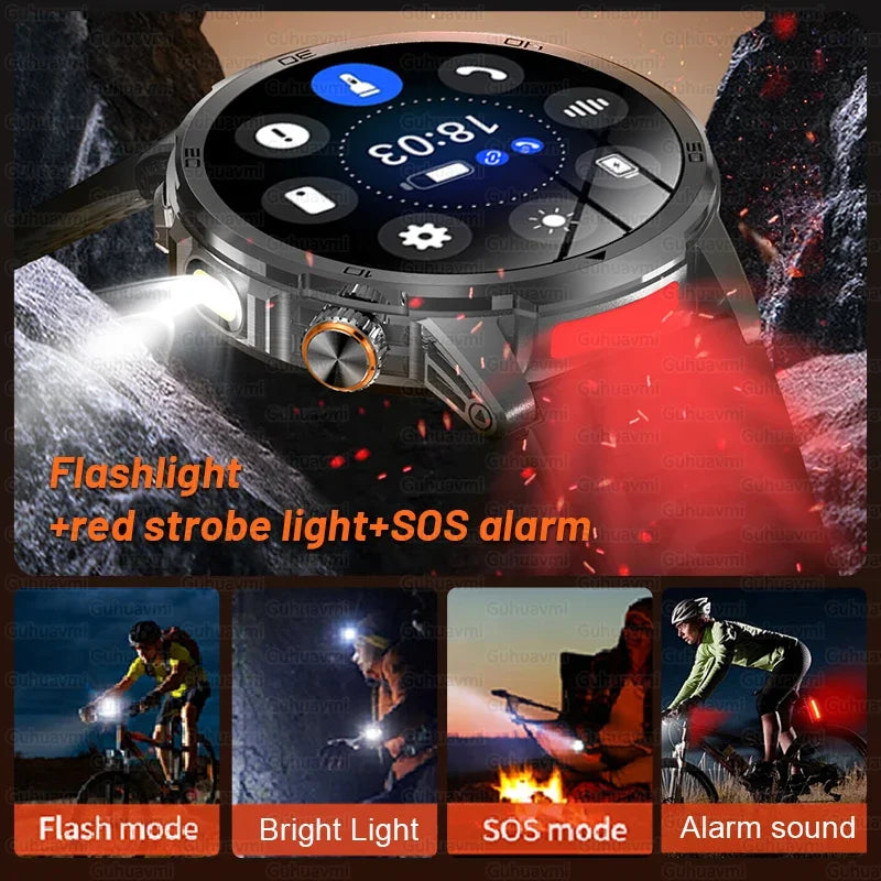 Montre Connectée Militaire T-REX 3 Ultra 2026 - 1000mAh, 5ATM Étanche 50m, AMOLED 1.85", GPS, Lampe Torche