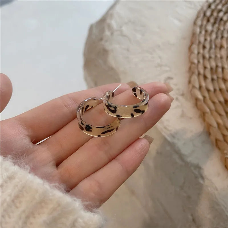 Boucles d'Oreilles Femme Créoles Acrylique Bohème - Bijou Tendance Été Plage