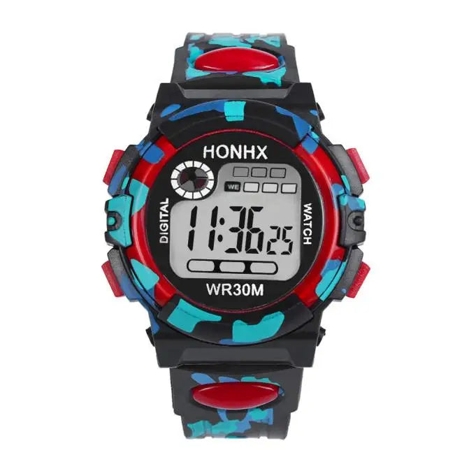 MOONBIFFY - Montre Enfant Multifonction Sport Camouflage - Digitale Électronique - Étanche - Fille Garçon