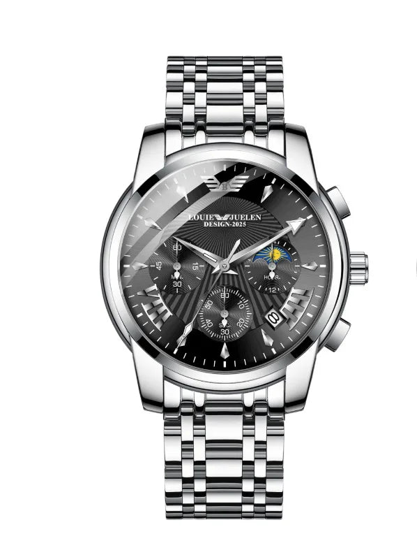 Montre Homme LOUIE JUELEN 2026 - Chronographe Multifonction Soleil Lune Étoiles