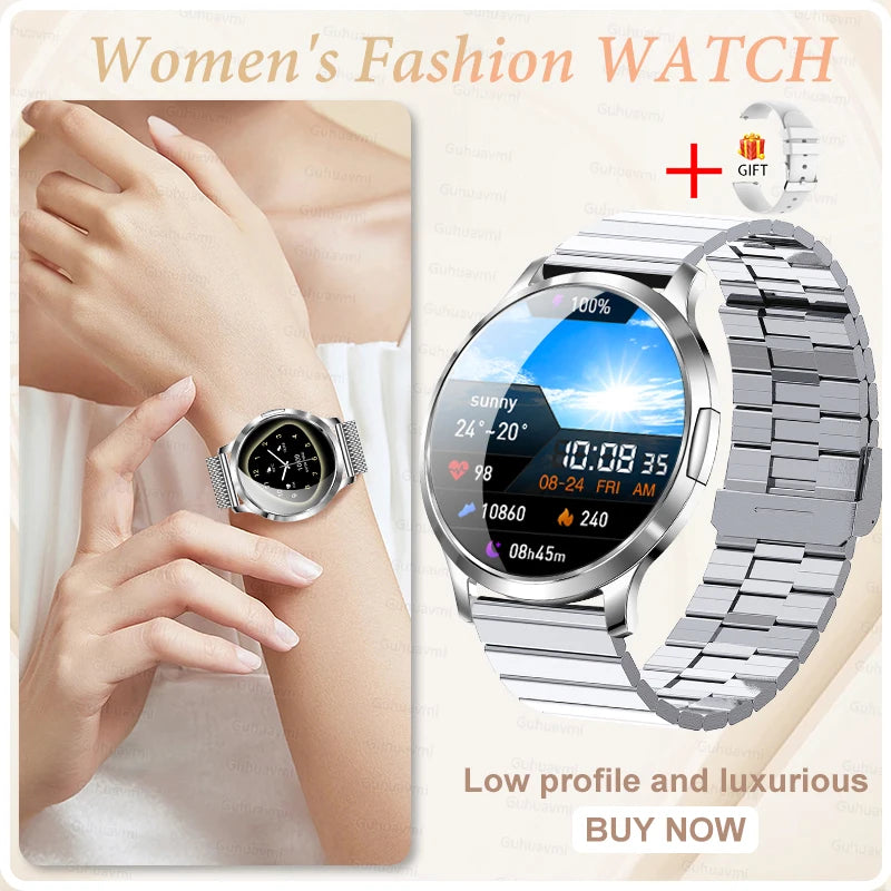 Montre Connectée Femme GUHUAVMI 2026 – Écran AMOLED 1.32", Appels Bluetooth, Suivi Santé & 100+ Sports