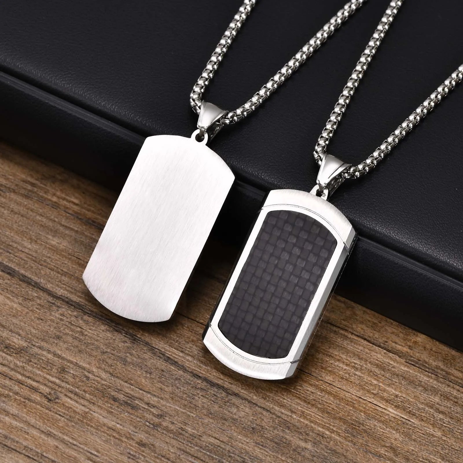 Collier Pendentif Plaque Militaire Homme - Acier Inoxydable Étanche Dog Tag