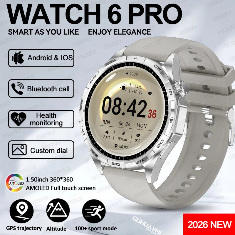 Montre Connectée Saphir 2026 GPS Homme Femme - Appels Bluetooth & Assistant Vocal