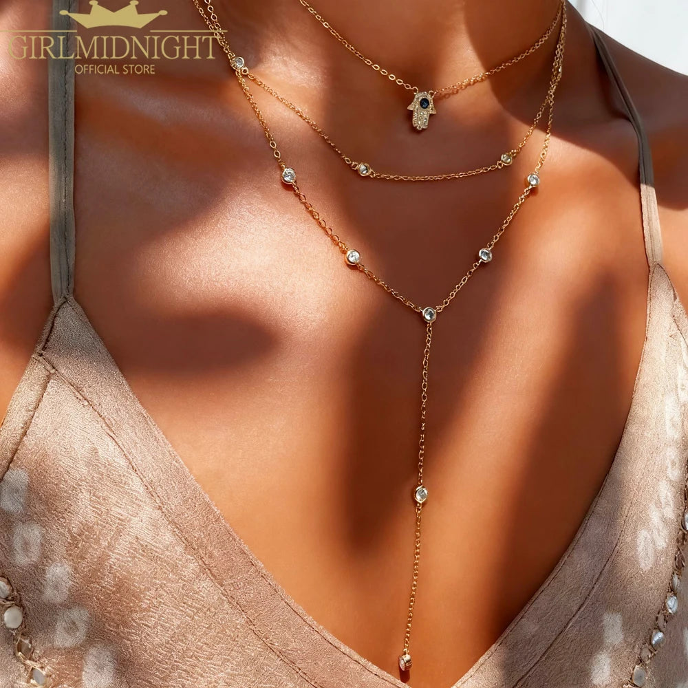 Collier Multicouche Argent 2025 Extensible - Double Couche Or Rose Argent 925 Femme