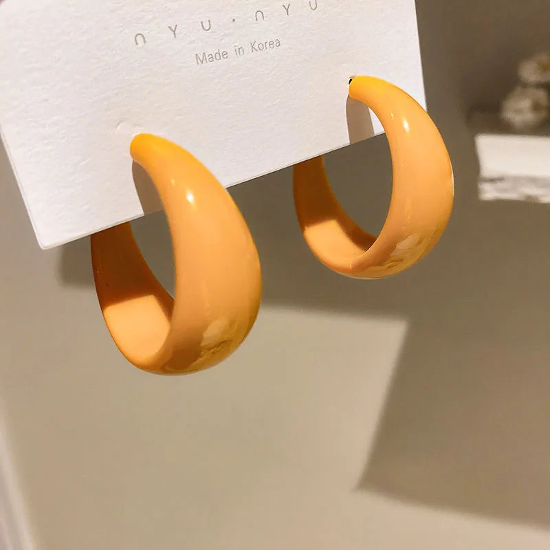 Boucles d'Oreilles Femme Créoles Acrylique Bohème - Bijou Tendance Été Plage