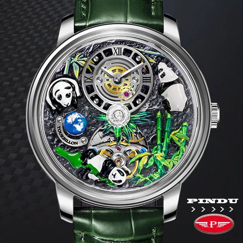 PINDU - Montre Homme Mécanique Automatique Série Panda 2025 - Mouvement M2791B - Verre Saphir