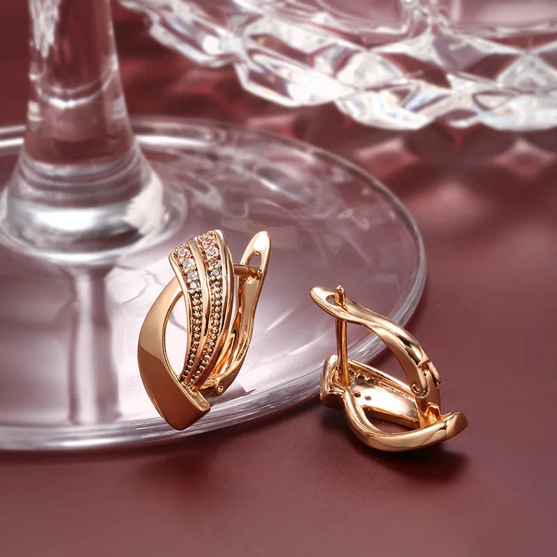 Boucles d'Oreilles Femmes Or 14K Motif Tressé - Bijou Femme Luxe