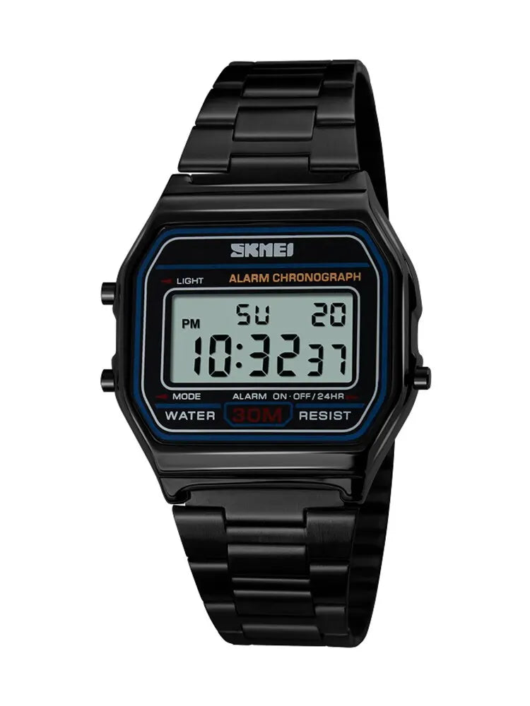 SKMEI - Montre Homme 1123 Digitale Acier Inoxydable Rétro Sport