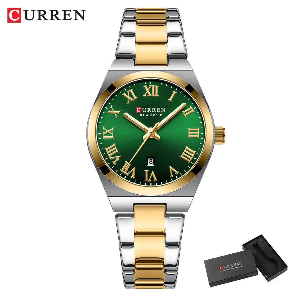 Montre Femme CURREN Mode - Acier Inoxydable Or Étanche Quartz Romantique