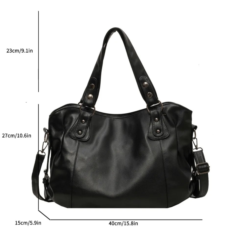 Sac à Main Femme Hobo Cuir Souple - Sac à Main Bandoulière Grande Capacité A4